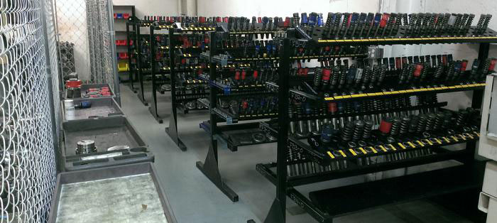 One of the kaizen projects involved reorganizing and creating a management system for the turret punch tool center. The improvement enhanced the efficiency and workflow of the turret punch cells and facilitated maintenance and inventory improvements.